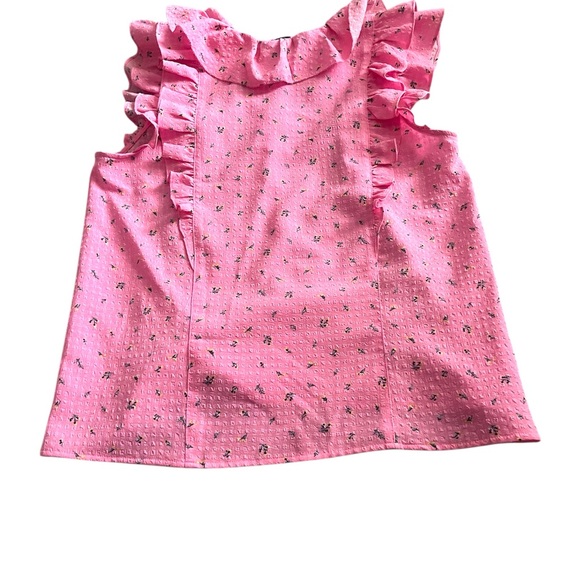 Loft Garden Ruffle tie neck shell-Medium - Picture 4 of 6